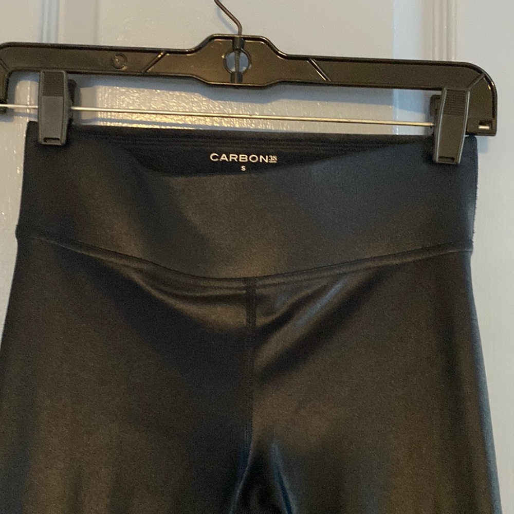 Carbon38 Regular Length Metallic Navy Takera shine Leggings NWOT S